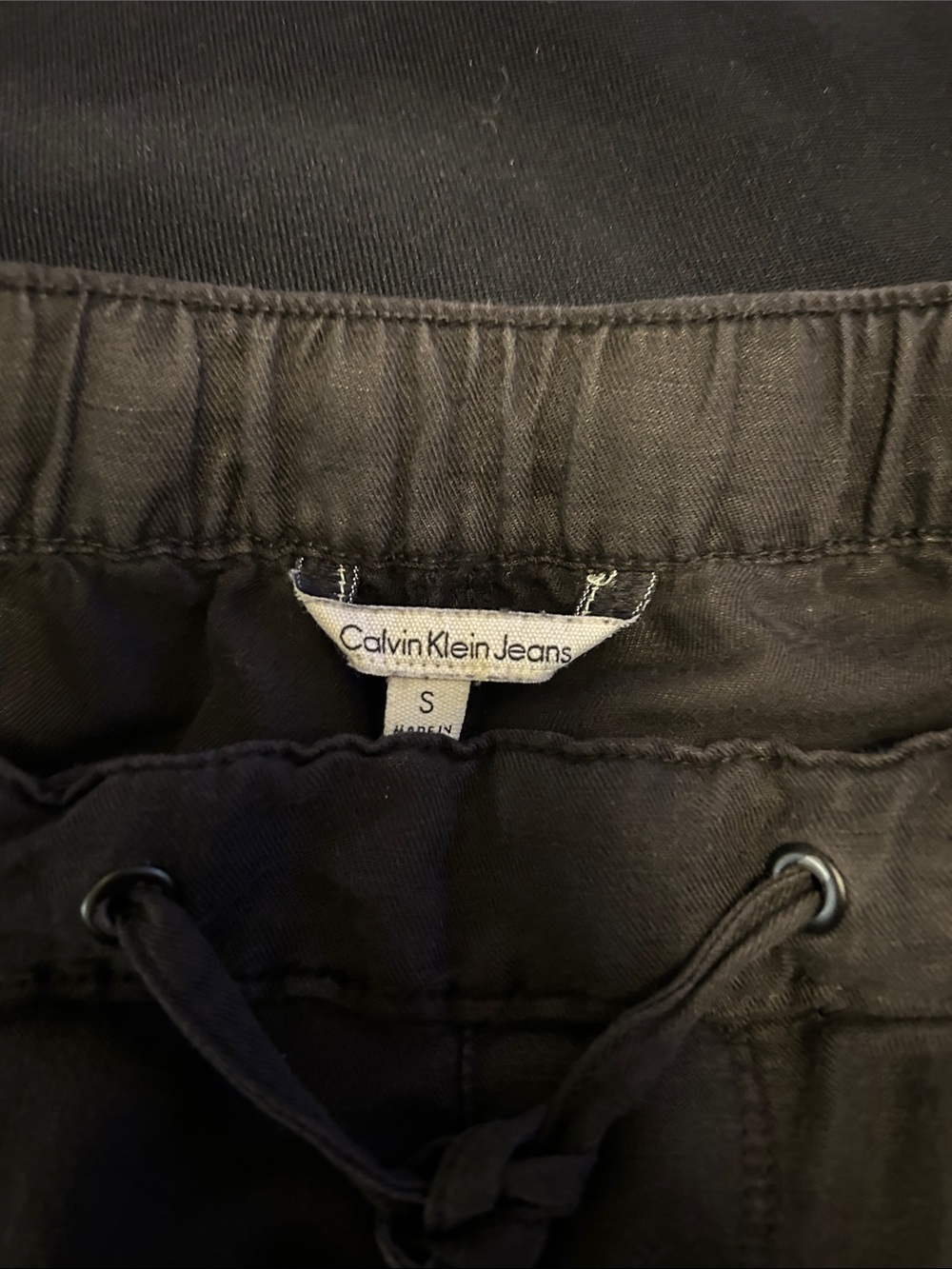 Calvin Klein Jeans Black Elastic Drawstring Pants